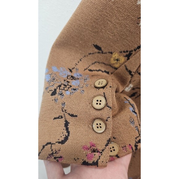 Ivko Women Deep Collar Cherry Blossom Jacket Blazer- Nougat Size XL (42) NEW - Picture 6 of 13